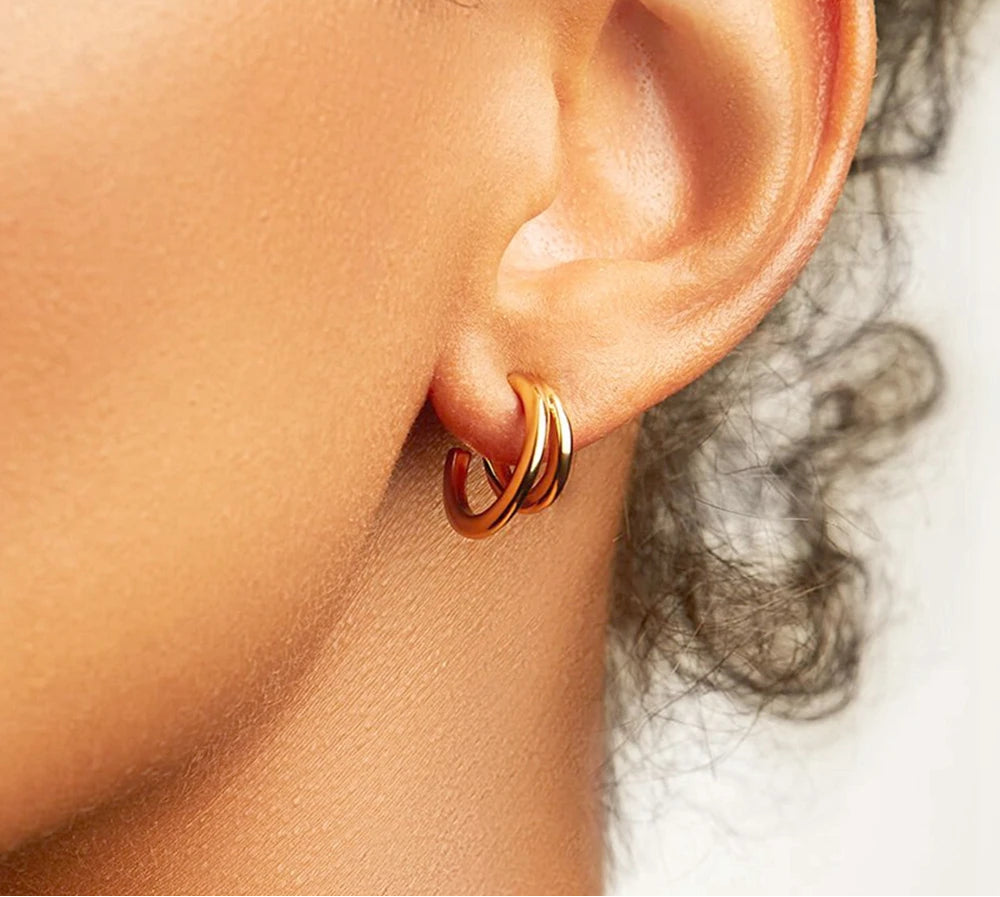 MINIMALIST GOLD-PLATED STERLING SILVER STUD EARRINGS