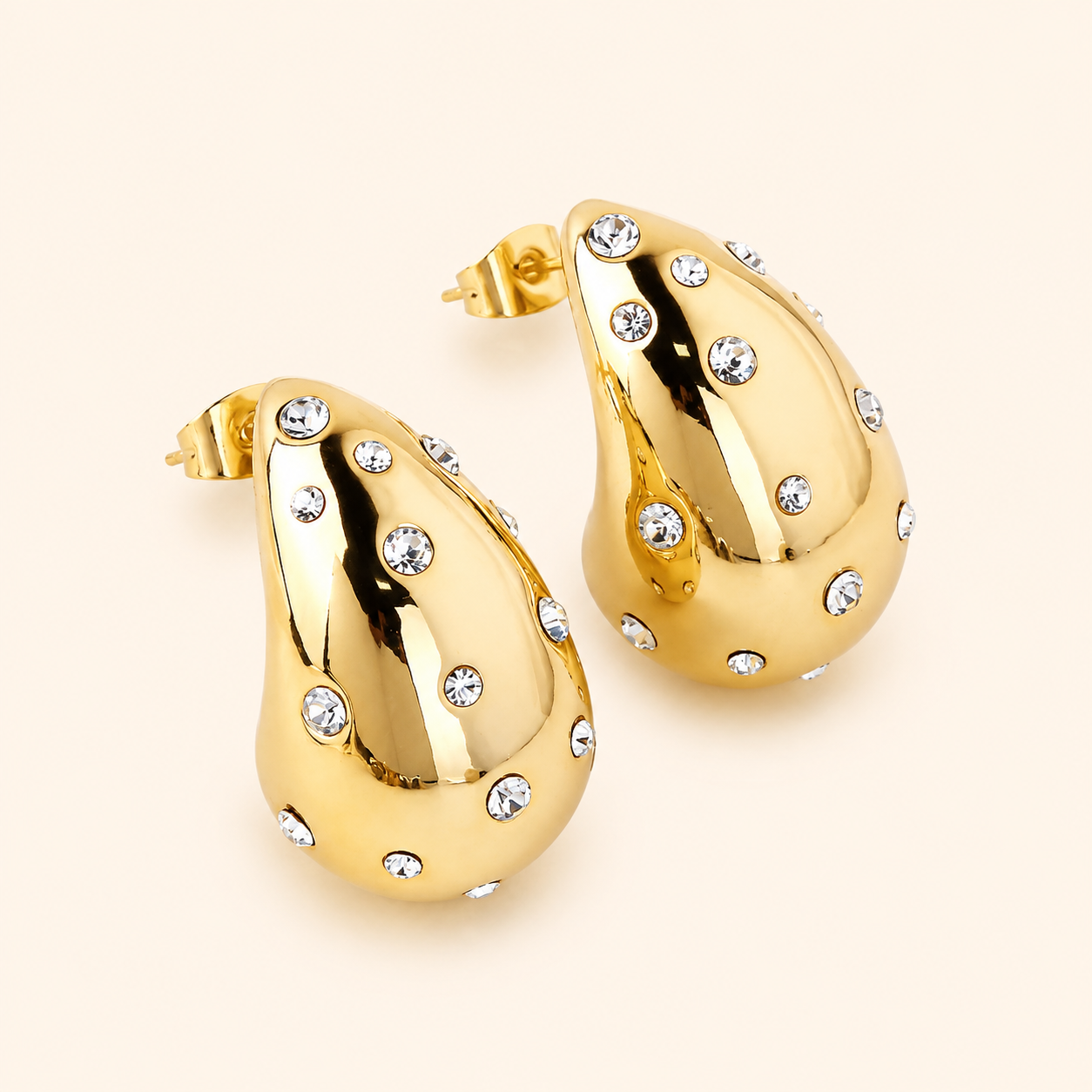 STYLISH DROP EARRINGS WITH CUBIC ZIRCONIUM