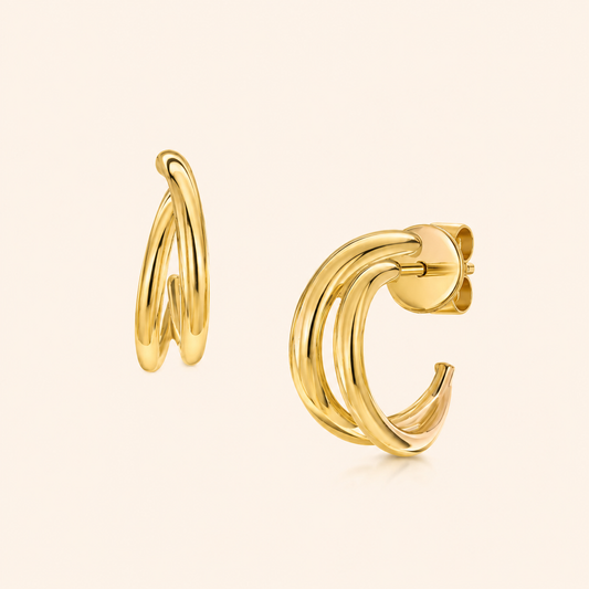 MINIMALIST GOLD-PLATED STERLING SILVER STUD EARRINGS